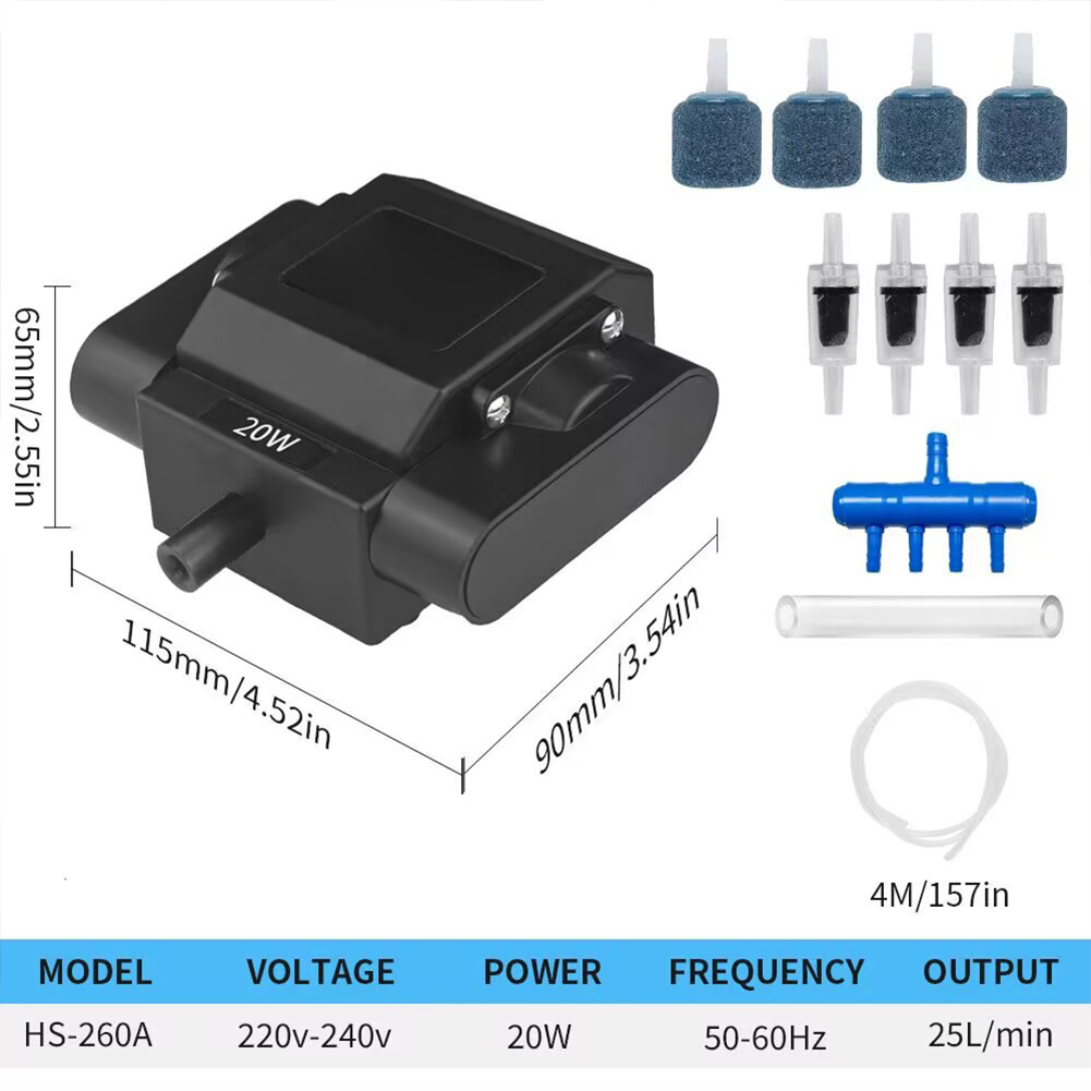 Aquarium Air Pump Adjustable Fish Oxygen Aerator Pump With Accessories Fish Aerator Pump For Fish Tank Aquarium Hydroponic