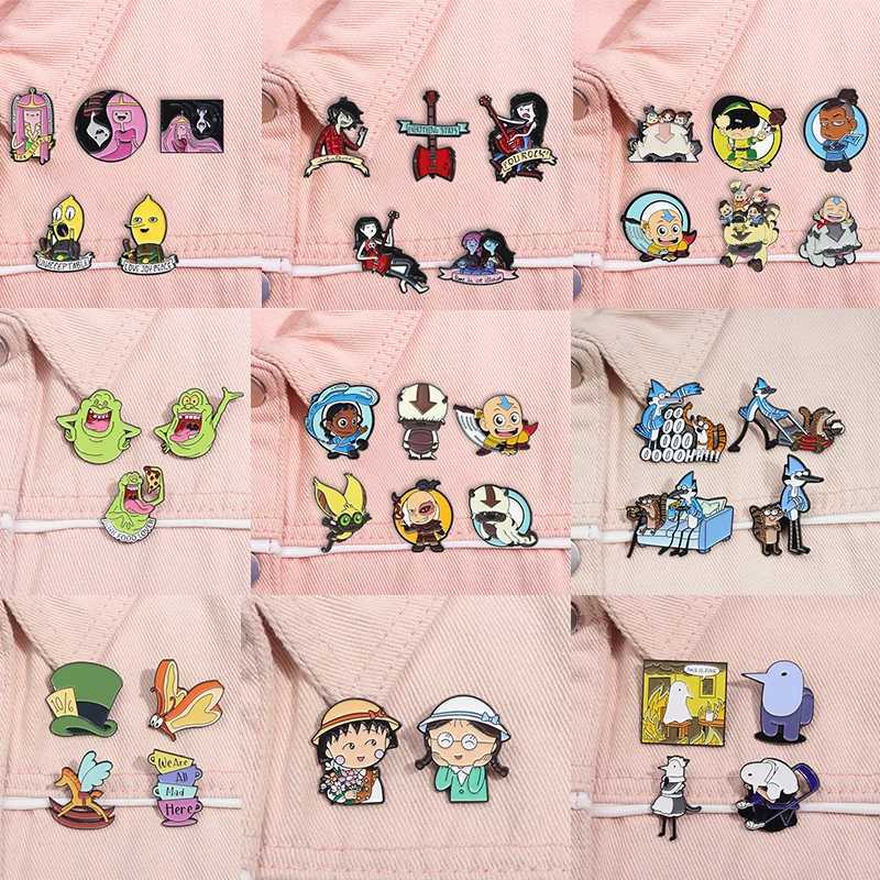Cartoon Anime 3-7PCS/SET Brooch Character Ornaments Pendant Creative Anti-travelling Ornaments Metal Badge To Send Friends GiftX240914