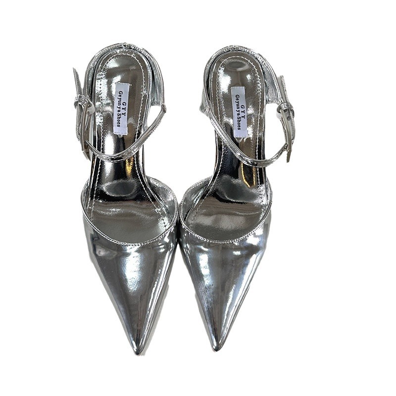 Woman Shoes 2024 Pointed Toe Slippers Casual Heeled Mules Low Pantofle Cover High New Sier Autumn Slides Scandals Rome e2bf