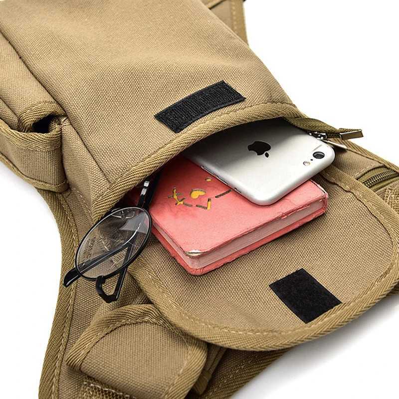 Mens canvas camisoles waist bags leg bags mens bicycles and motorcycles money belts Fanny bags high-quality work Z250407