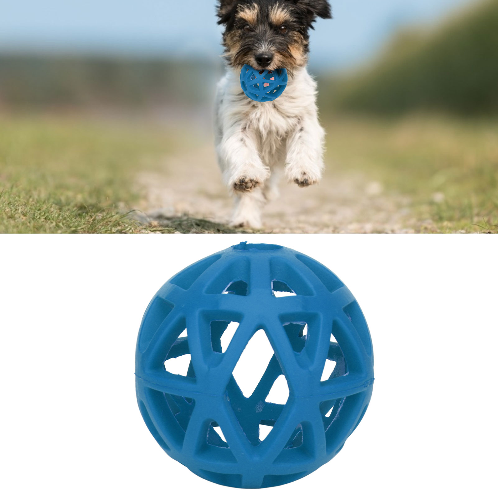 Hollow Dog Ball Bite Resistant Teeth Grinding Interactive Rubber Pet Chewing Ball Toy For Indoor Outdoor