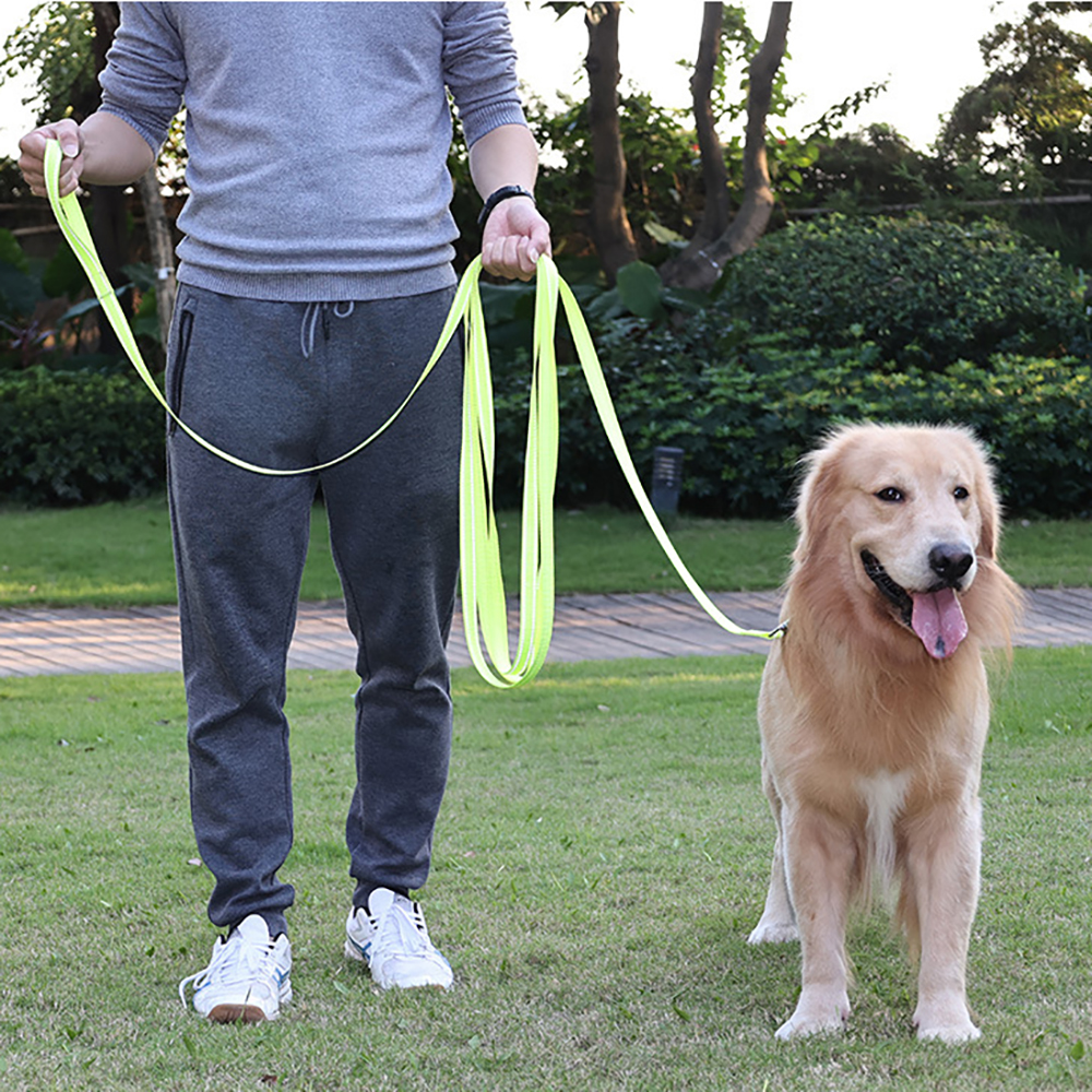 Dog Training Leashes Rope Reflective Nylon Webbing Outdoor Dog Walking Webbing 4.6m/9.1m/15.3m Extended Rope Strong and Durable