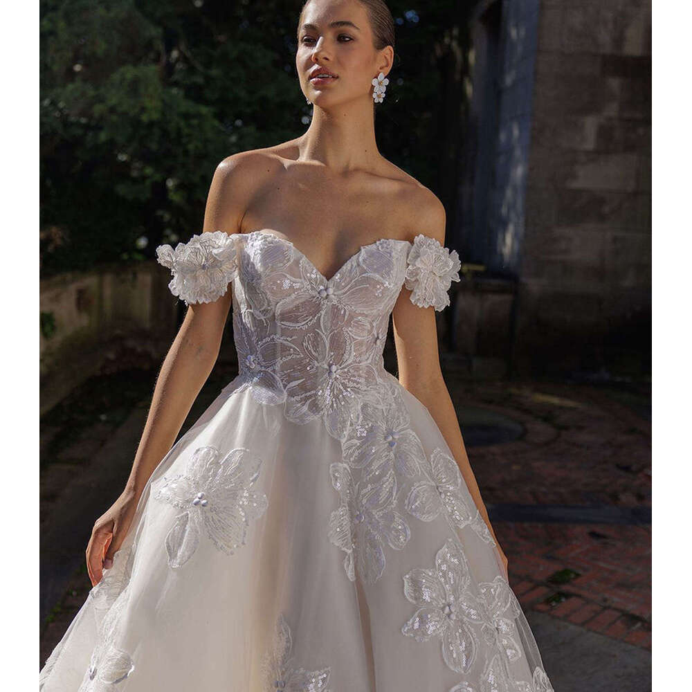 Dresses Illusion Wedding Ball Gown Off The Shoulder Appliques Backless Or Length Bride Dress Vestido De Novia Custom Made