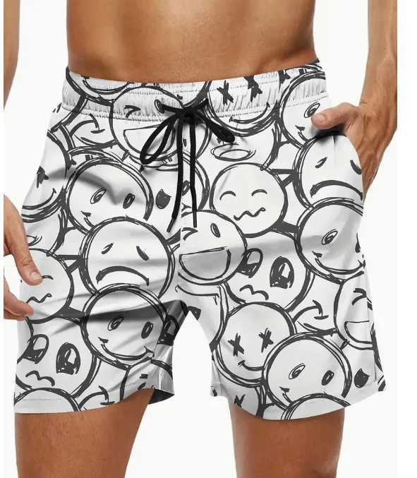 Summer Beach Mens Trendy Hawaiian Graphic Shorts With Drawstring And Fancy Crab Print For Pool And Resort Casual Comfort Shorts Y240914