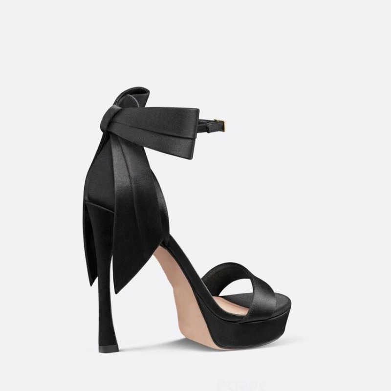 Satin Brand Bowknot Decorated Summer Sandals New 2024 Quality New European And American Sexy High Heel Fashion Women's Shoes Size 34-43 3C1f