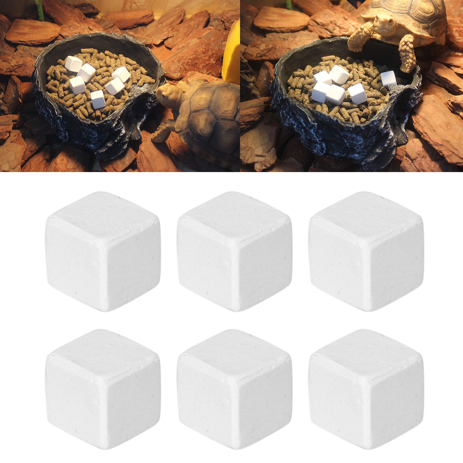 Natural Mineral Blocks for Fish Tank, Calcium Stone, Toy for Aquarium, Reptiles, 6Pcs