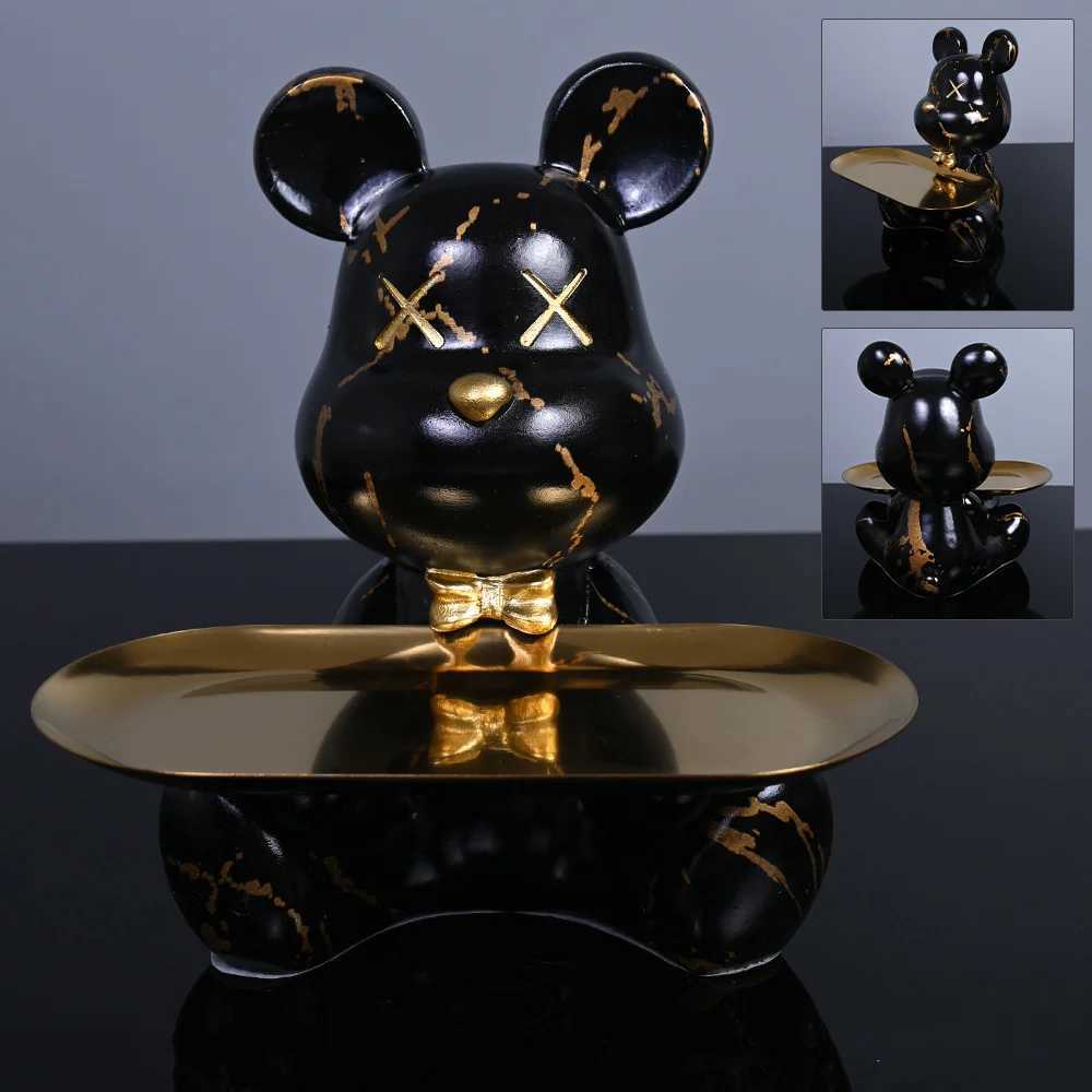 Colored bear statues and sculptures butler statues interior decoration Nordic decoration room table decoration resin crafts gifts X240913