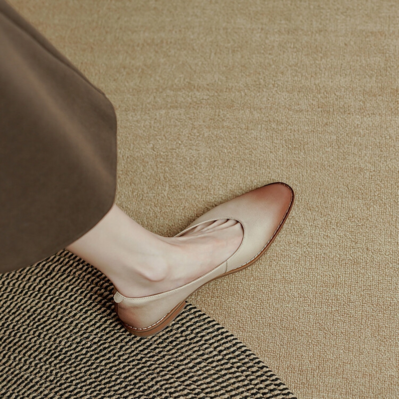NEW Spring/Fall Women Pumps Genuine Leather Shoes for Women Round Toe Chunky Heel Shoes Retro Low Heel Women Shoes Female Shoes