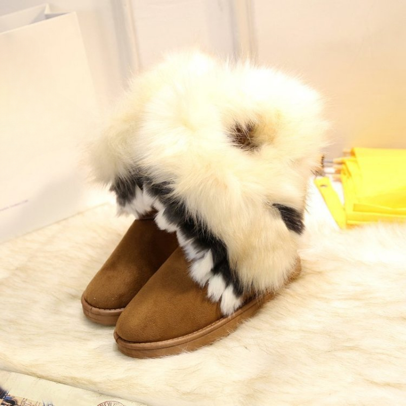 Winter Boots for Women Fashion Furry Snow Boot Female Luxury Designer Warm Plush Flats Short Botas Ladies Comfort Party Shoes