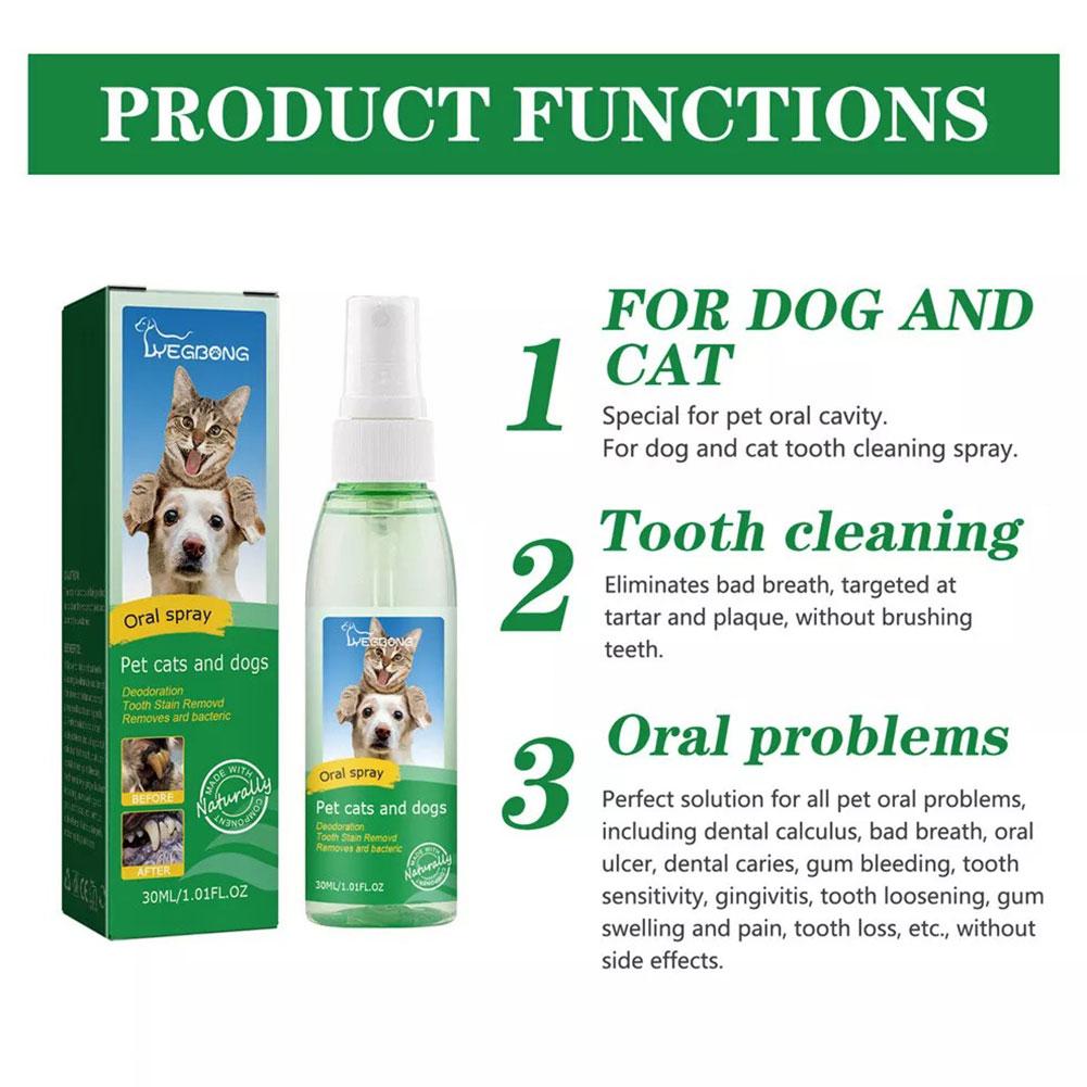 30ml/Bottle Dog Oral Spray Dog And Cat Tooth Cleaning Spray Tooth Spray Dog Oral Spray Pet Breath Freshener Oral Spray