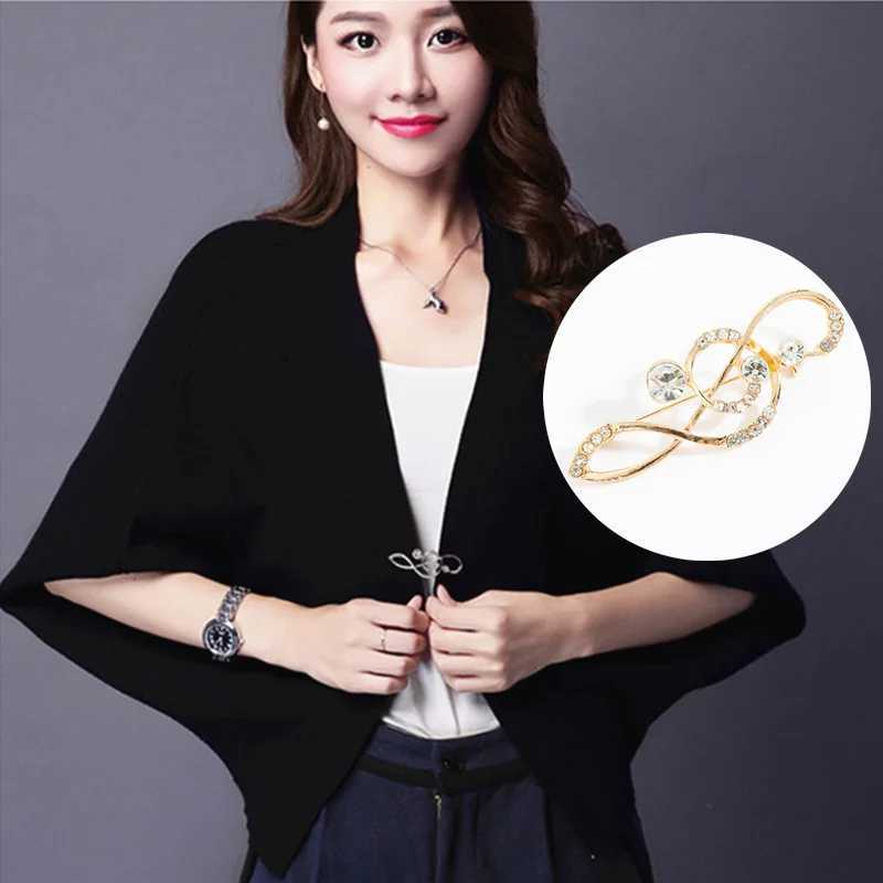 New Fashion Music Brooch Pin Metal Rhinestone Musical Note Brooch Gifts Woman Crystal Jewelry Clothes AccessoriesX240914