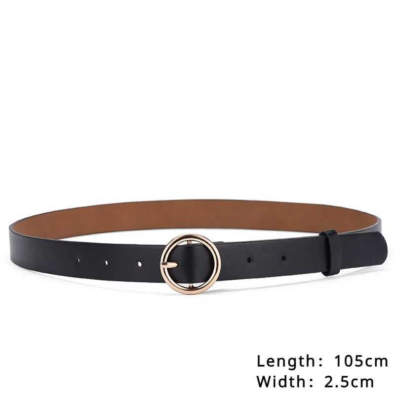 Women Genuine Leather Belt Fashion High Quality Vintage Luxury Brand Waistband Pin Buckle Brown Solid Color Belt LadiesX240914