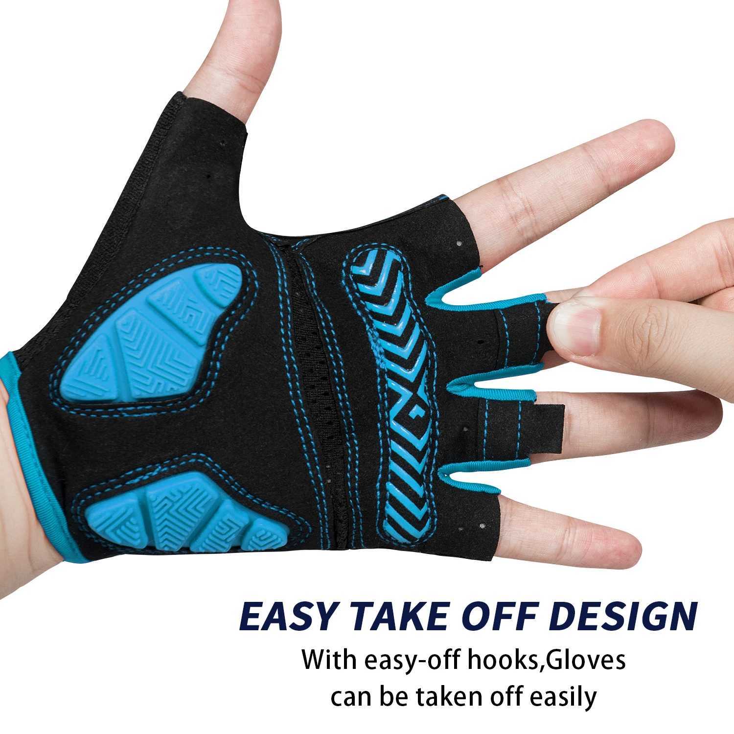 MOREOK Half Finger Bike Gloves 5MM Silicone Pads Bicycle Gloves Shock-Absorbing Non-Slip Mountain Cycling Gloves Y240914