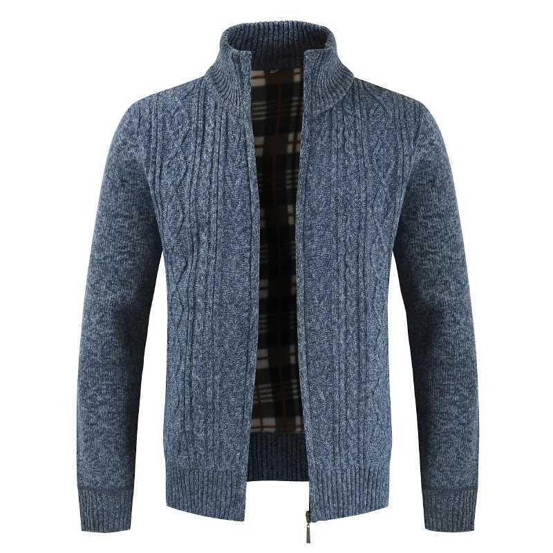 Autumn Winter Mens Cardigan New Wool Sweater Warm Long-Sleeved Loose Casual Jacket Spring Clothing Jumper Knitted Zipper CoatXJ240907