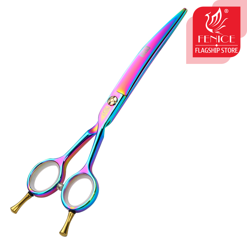 Fenice 6.5 inch professional curved scissors for dog grooming scissors pet scissors shears makas tijeras