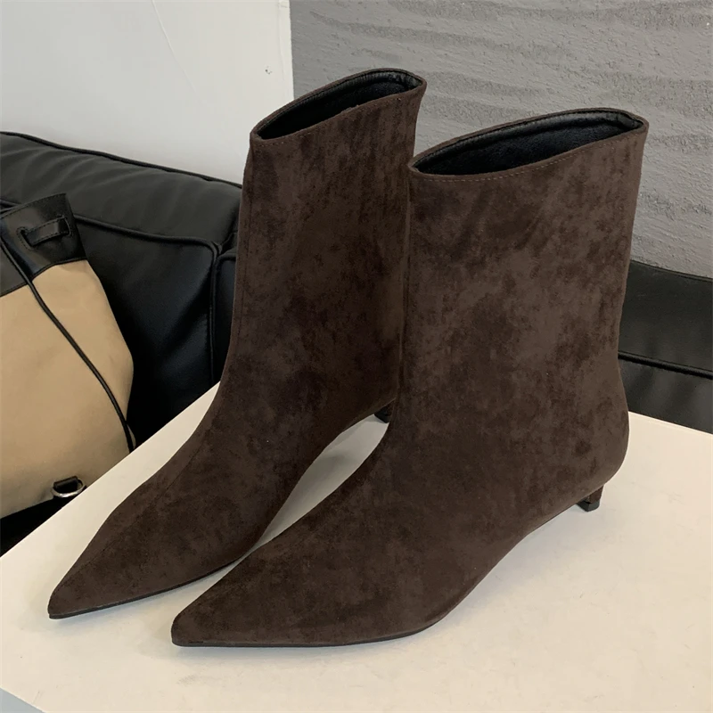 Eilyken Vintage Pointed Toe Women Ankle Boots Designer Thin Low Heel Shoes Modern Short Botas Autumn Winter atos De Mujer c9d7 117e