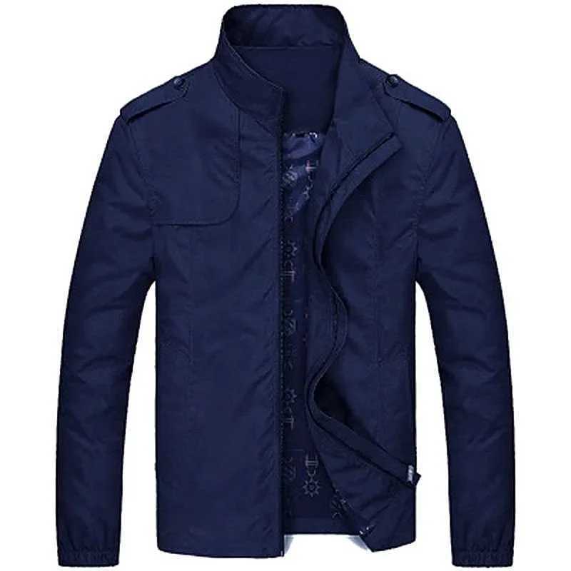New mens casual stand up collar jacket for 2024. European and American mens thin multi-color zipper large-sized top. W240914
