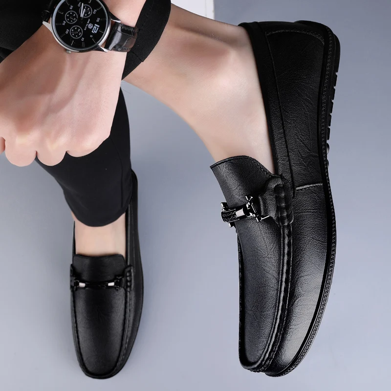 Luxury Brand Men's Shoes Genuine leather Formal Casual shoes New Men Dress High-Quality Loafers Driving Shoes Mocassins 2024