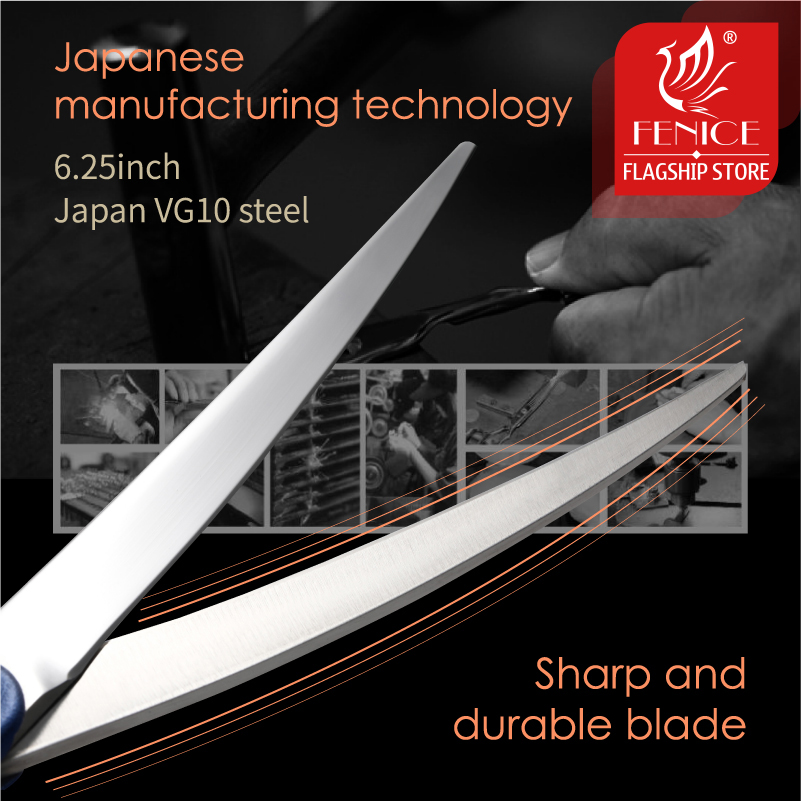 Fenice JP VG10 Steel 6.25 Inch Pet Dogs Gromming Scissors Fine Trimmer Dog Curved Scissors Shears Grommer Cutting Tools