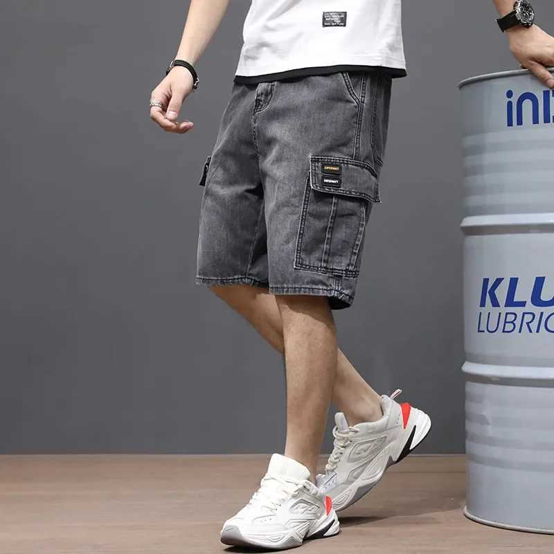 Summer Thin 2024 Denim Shorts Mens Workwear Short Pants Trend Loose Outer Wear Trousers Breeches Cowboy Teenagers Cargo JeansX240914