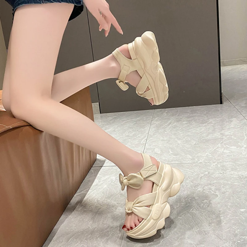 2025 new Wedge Fashion Women's Female Platform Ladies Shoes New Beach Sandals Summer Versatile atos Para Mujeres a293