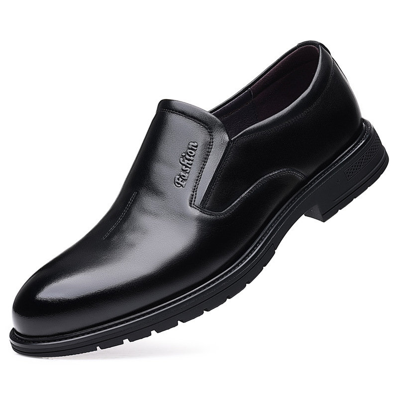 New Cowhide Men's Business Leather Shoes Formal Genuine Leather Mens Shoes Casual Breathable Wear-resistant Soft Shoes Snakes