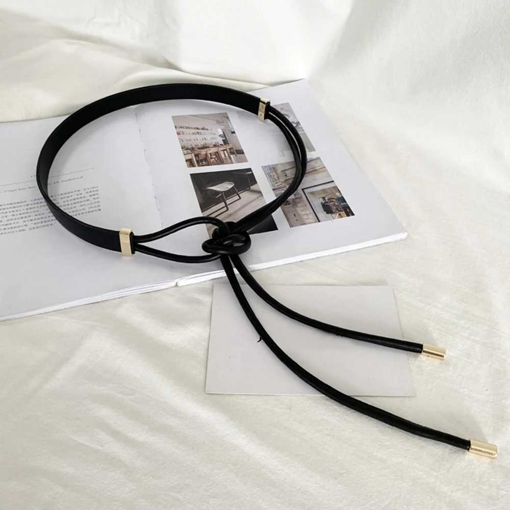 Microfiber Leather Round Cord Womens Belt Adorned with A Versatile Bow Dress Featuring An Elaborate Knotting DetailX240914