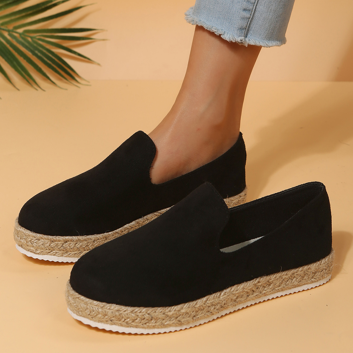 New Woman Flat Chaussures Femme Zapatos De Mujer Women's Platform Casual Shoes Solid Color Breathable Wedge Espadrilles