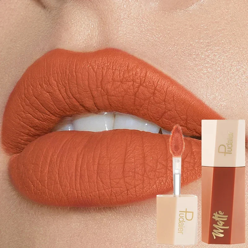 Matte Orange Brown Velvet Lipstick 14 Colors Lip Gloss Lasting Non-marking Red Sexy Waterproof Liquid Lipsticks Makeup Cosmetic 240914