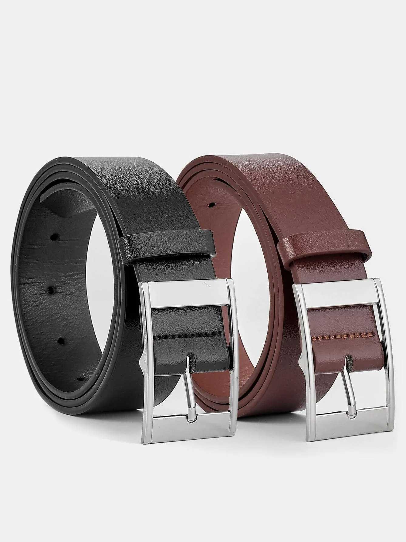 Mens Pin Buckle Faux Leather Belt Fashion Casual Business BeltX240914
