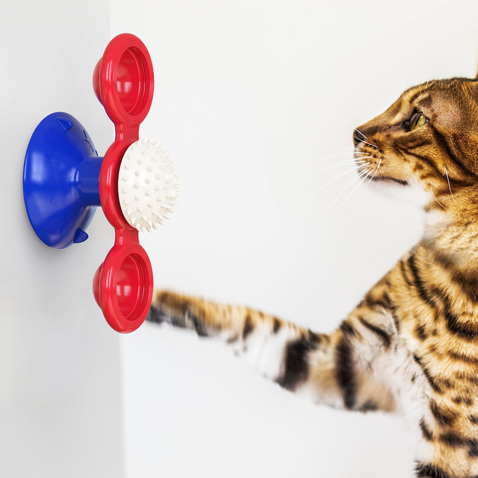 Windmill Cat Toy Rotating Interactive Multifunctional Kitten Comb Toy For Wall Door