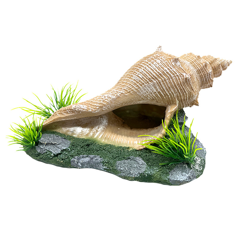 Aquarium Conch Shell Rockery Landscape Ornament Fish Tank Resin Conch Shell Hideout Caves Fish Tank Aquarium Accessories