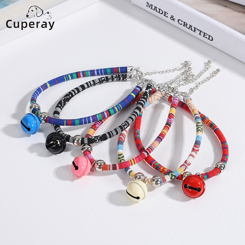 Adjustable Pet Collar Ethnic Wind Bell Cat Collar Exquisite Craft Pet Collars for Cats and Puppies Pet Accessories Products