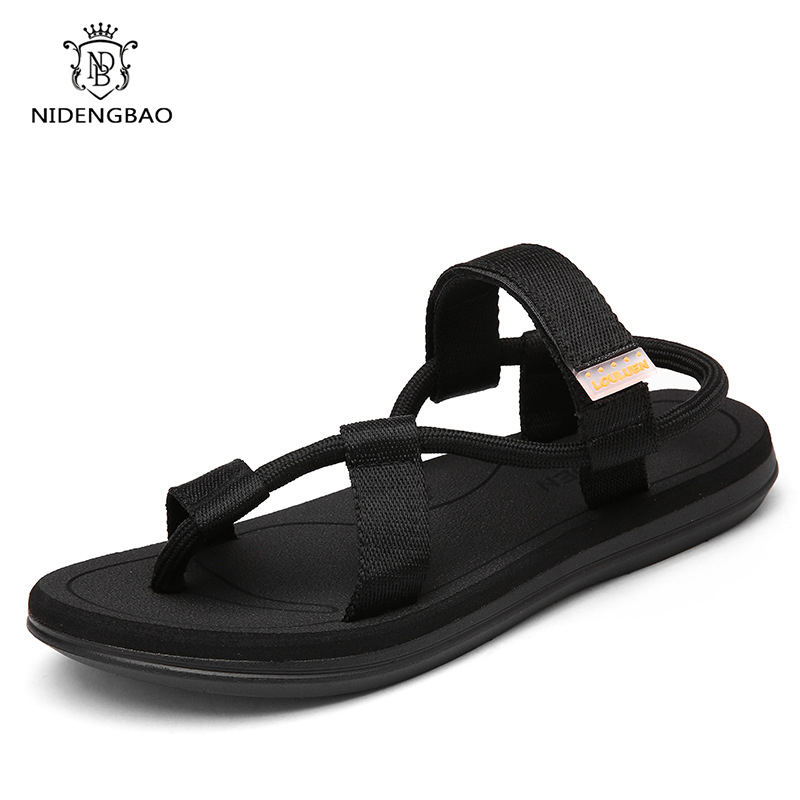 Summer Beach Shoes Men Sandals Roma Leisure Big Size 45 Men Flip Flops Clip Toe Dual-purpose Sandal Male Soft Shoes Couples