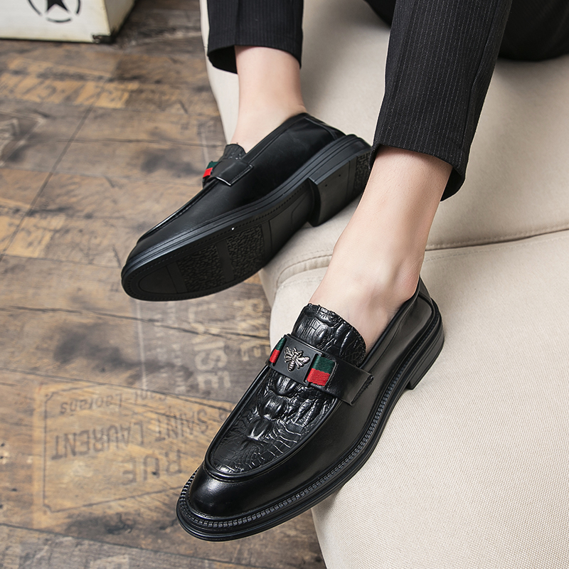 Leather Crocodile Brand Men Casual Office Designer Brown Black Formal Loafers Men's Moccasins Italian Wedding Dress Shoes a6db 's