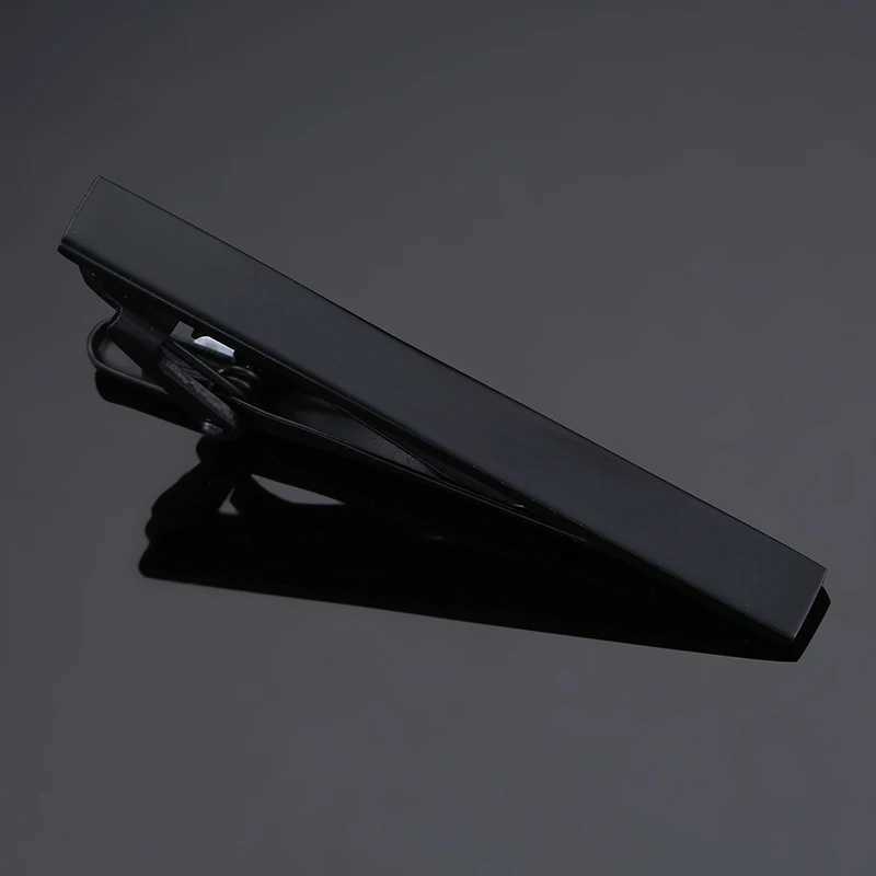 High quality mens and womens tie clips classic metal Black glossy surface clips business suit accessories jewelry giftsX240914