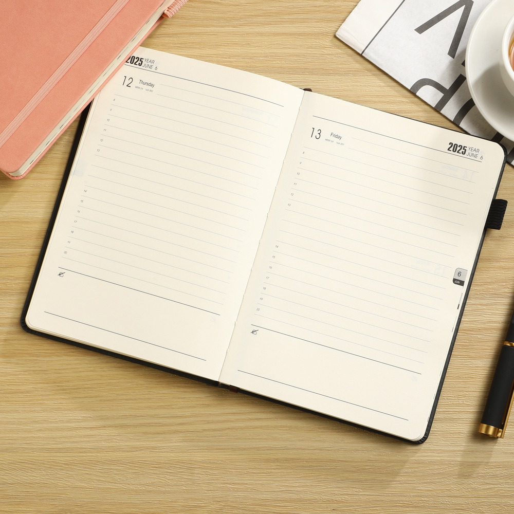 2025 hardcover plan book, multi-color options, business portable schedule book