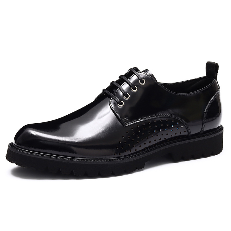 Brand Mens Formal Elegant Italian Footwear Pointed Toe Summer Men Wedding Dress Shoes Genuine Leather Men Patent Leather Shoes