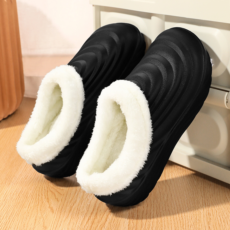 Winter Men Women Warm Slippers Cotton Slippers Outdoor Indoor Comfortable Non-Slip Casual Shoes Men's Bedroom Plush Slippers