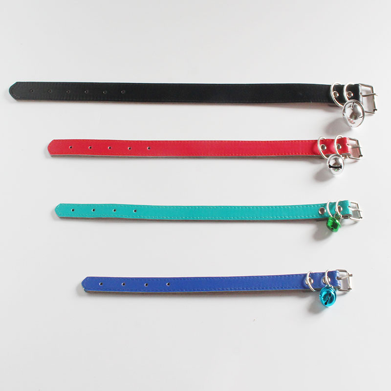 Pet Leather Collar Anti-lost Bell Pendant Cat Collar Metal Buckle Adjustable Dog Collar for Cats,Small & Medium Dogs Pet Product