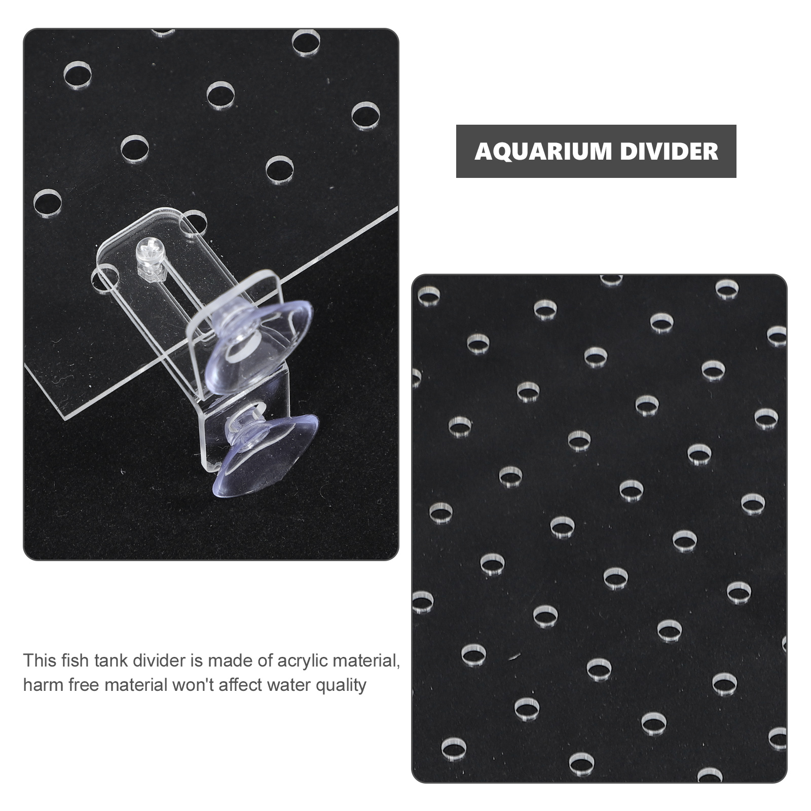 1 Set Acrylic Fish Tank Divider Aquarium Isolation Board Acrylic Aquarium Divider with Suction Cup