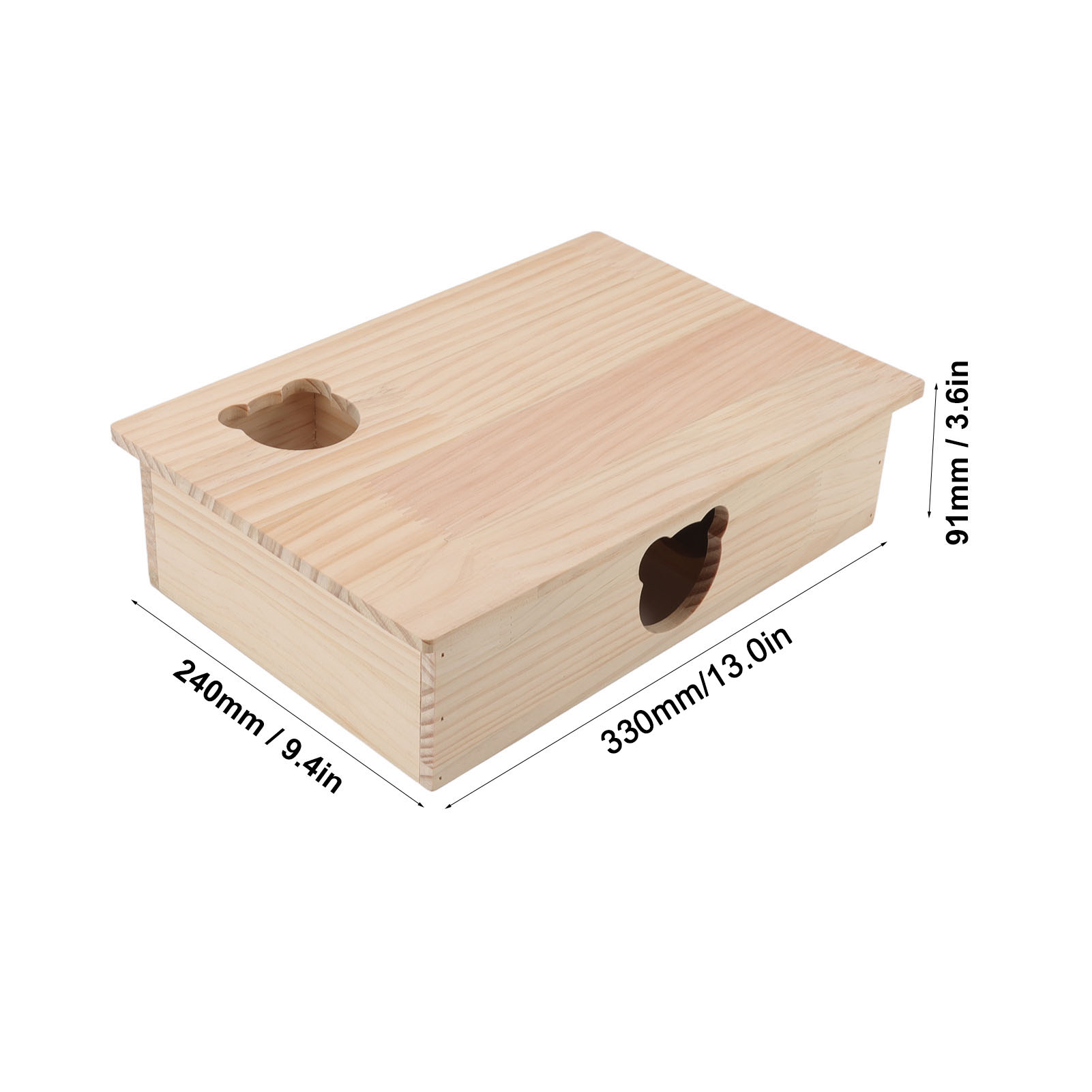 Hamster House Durable Log Movable Roof 6 Bedrooms Pet Hideout House For Pets Sleeping And Moving