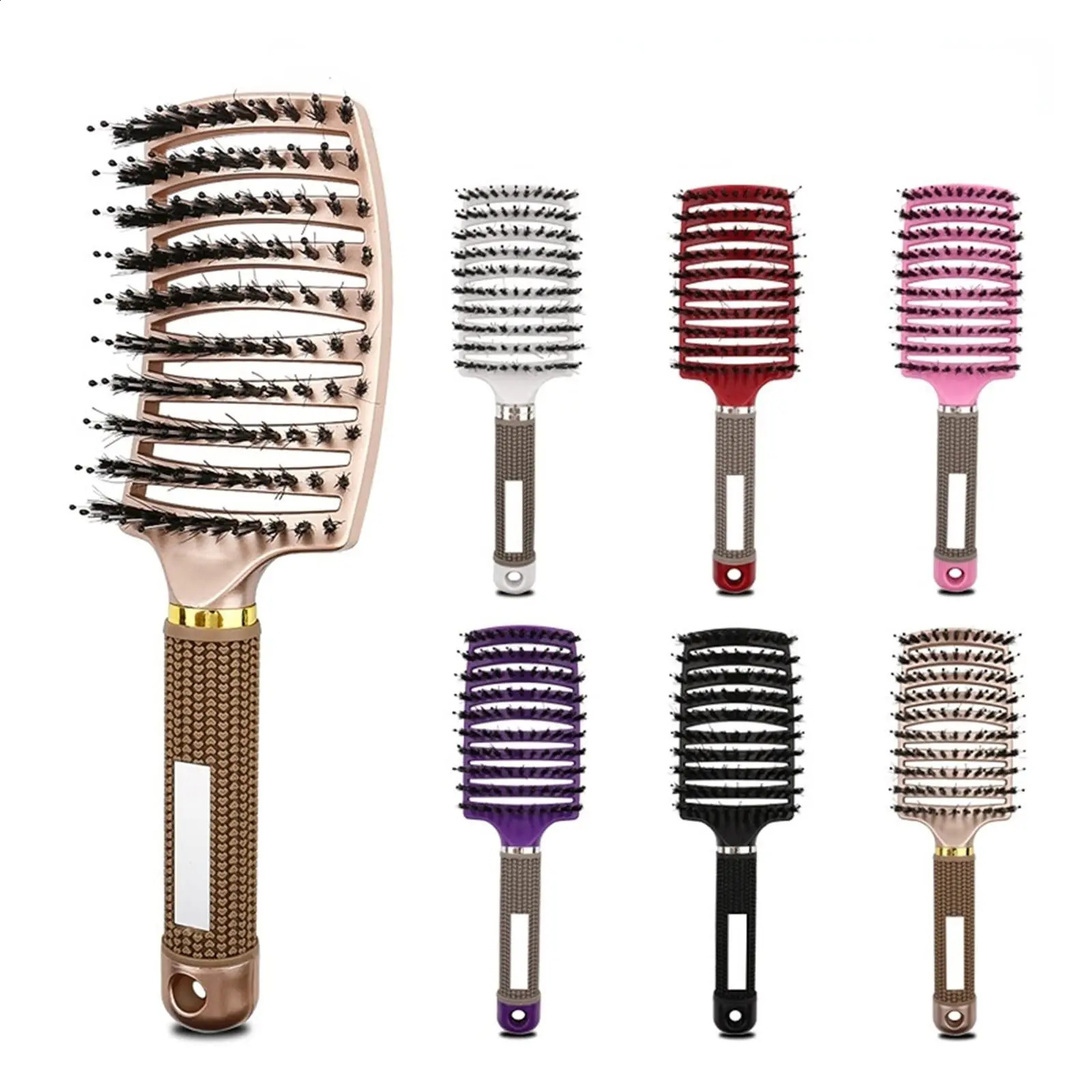 Salon Hair Brush Comb Detangling Women Wet Massage Bristle Nylon Hairdressing Hairbrush Styling Tools 240911