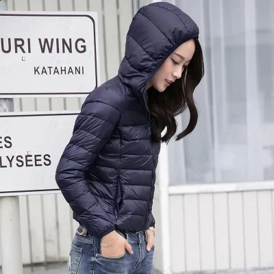 Womens winter ultra light down jacket hooded sweatshirt ultra-thin packaging down jacket womens autumn winter park womens clothing JK-635 240913
