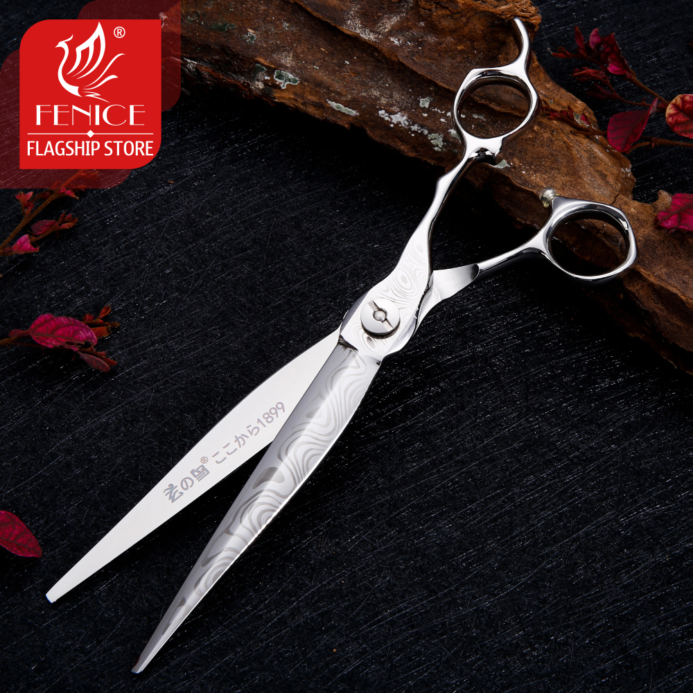 Fenice professional 7.5 Inch Damascus Pet Dog Cat Grooming Cutting Scissors Straight Shears Tesoura Tijeras