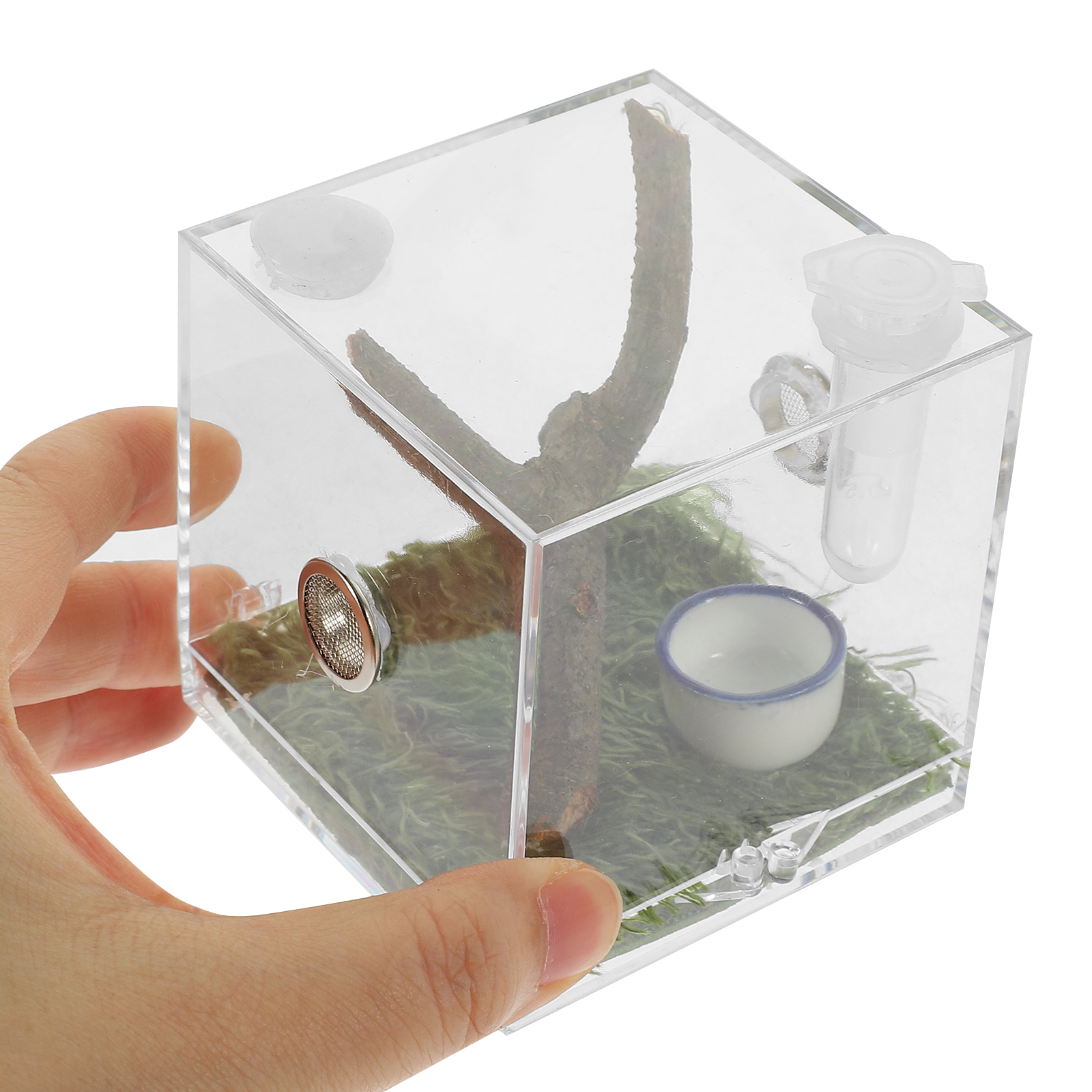 2 Pcs Jumping Spider Breeding Box Acrylic Reptile Terrarium Acrylic Snail Container Humidifier Case Insect Habitat Reptiles