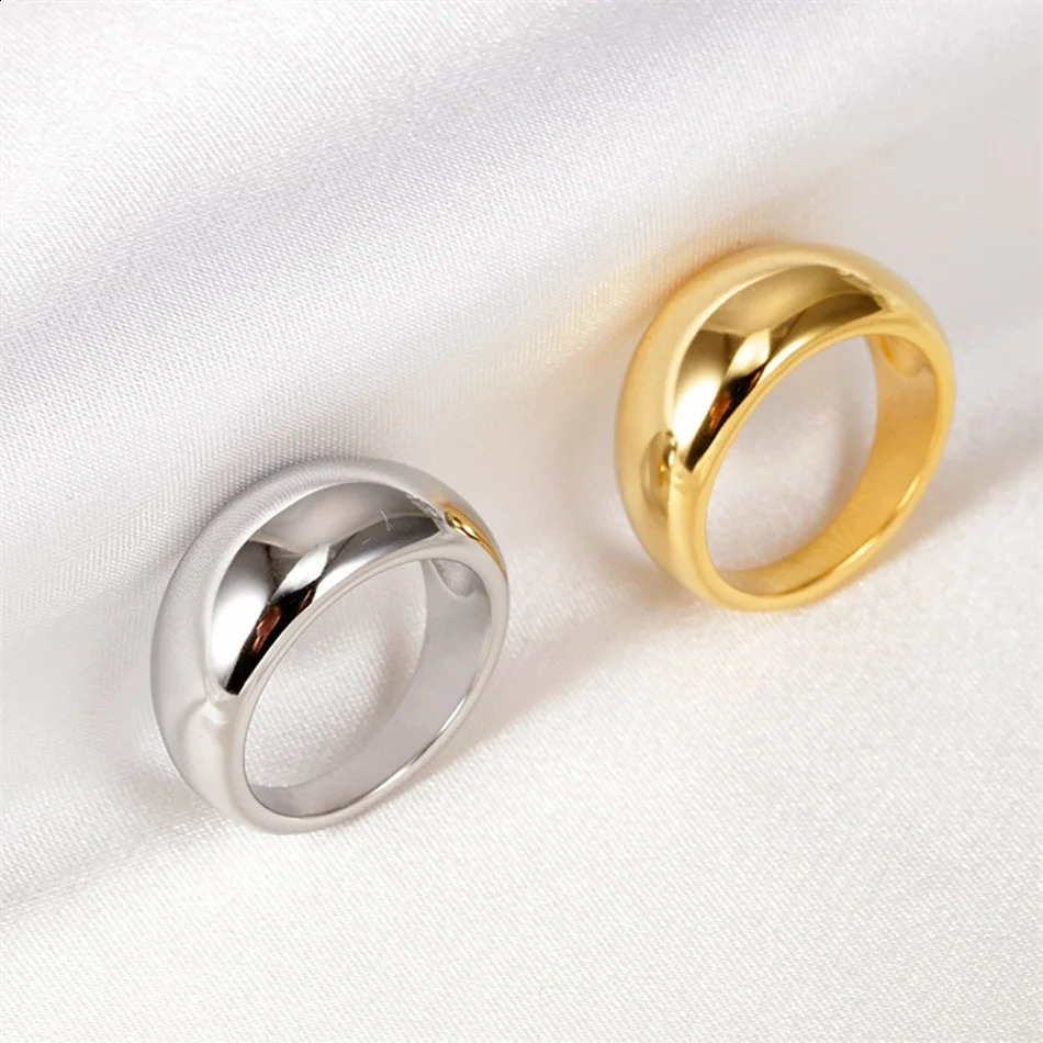 Visunion 10 fashionable and simple wedding rings 10mm custom carved couple stainless steel charm jewelry gift wholesale 240905