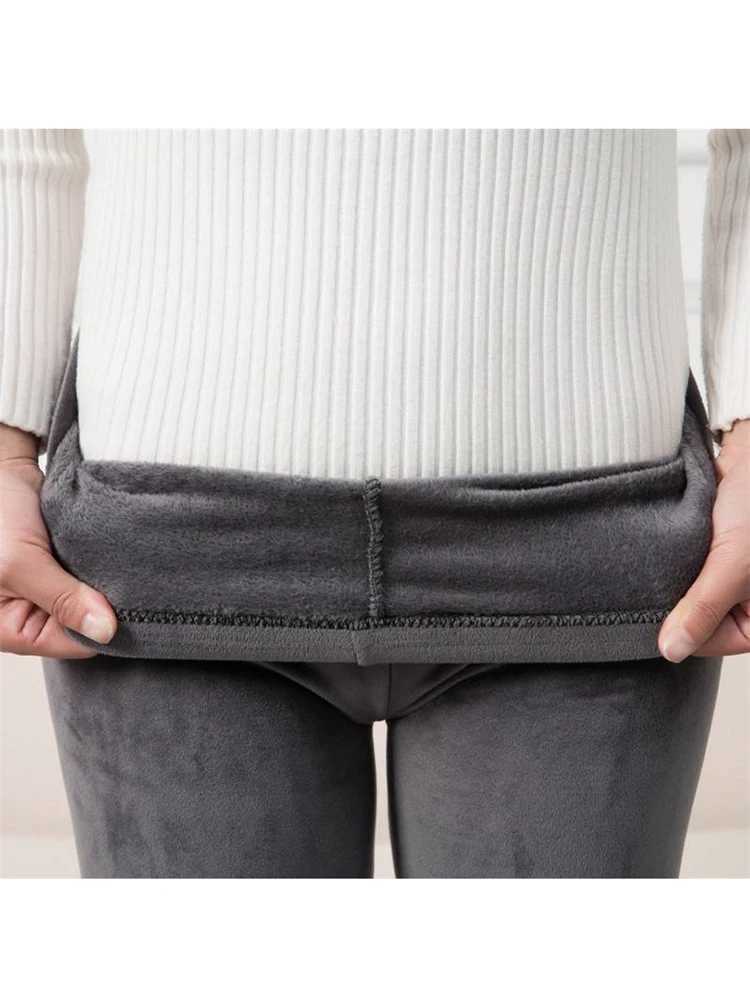 CUHAKCI Warm Leggins Winter Thick Velvet Leggings Women Knit High Elastic Autumn Top Quality Double Sided Casual PantsX240914
