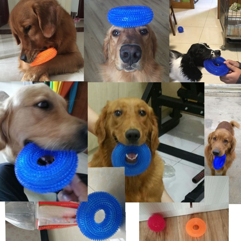 free shipping Durable Squeaker for Aggressive Teeth Cleaning Non Toxic TPR Dog Toys Molar Bite Rubber Chew Ball Accessories