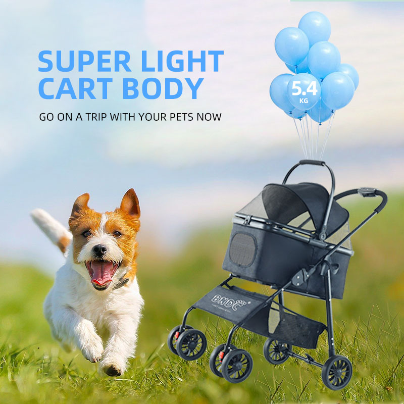 Wholesale pet carriers travel products 3IN1pet trolley carrier with wheels high-quality city walking pet car